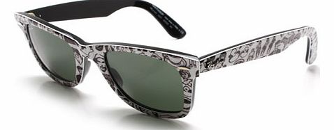  Ray-Ban 2140 Wayfarer Comics on Black Sunglasses