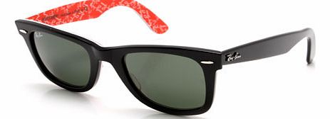  Ray-Ban 2140 Wayfarer Glossy Black Rare Print