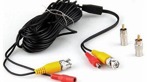 20M 66FT CCTV Camera DVR Video Power Security Surveillance BNC RCA extension Cable