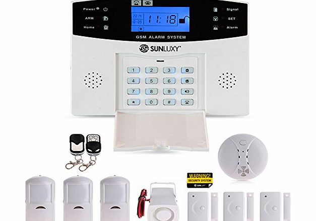 SUNLUXY LCD Wireless GSM Autodial SMS Home Office Security Burglar Intruder Alarm System Set