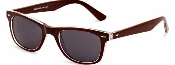 Sunoptic S045 Wayfarer Sunglasses Burgundy One Size