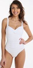 Sunseeker, 1295[^]264602 Solid Twist Front One Piece D Cup - White