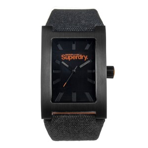 Superdry Gents Matt Black Dial Black Canvas