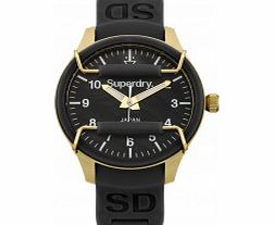 Superdry Ladies Scuba Pearl Black Silicone Strap