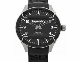 Superdry Mens Scuba Mirror Black Silicone Strap