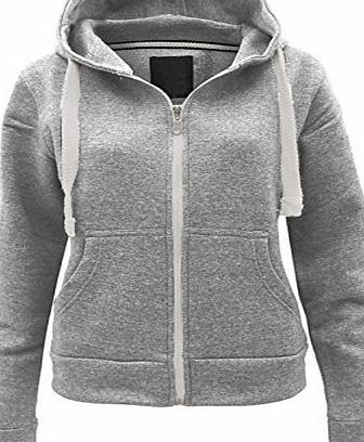 Superglamclothing PLAIN COLOUR HOODIE (M (UK 10), SILVER GREY)