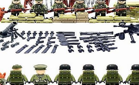 SuSenGo World War II Set US Commandos Brothers Team Marine Corps RPG Battlefield Minifigures Building Blocks Toys