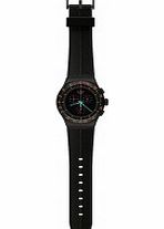 Swatch Mens Mint In Dark Black Rubber Strap Watch