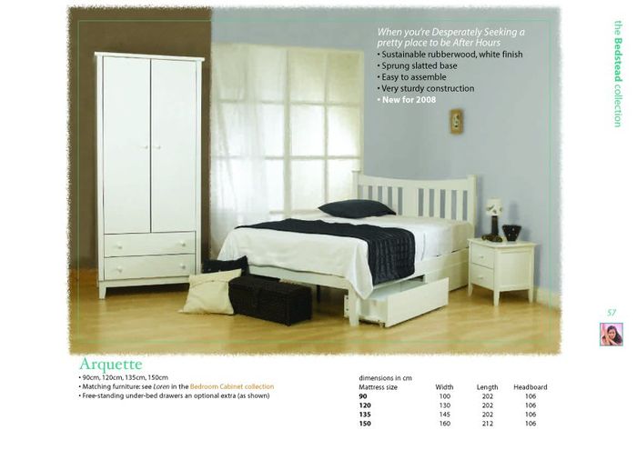 Arquette 4ft 6 Double Wooden Bedstead