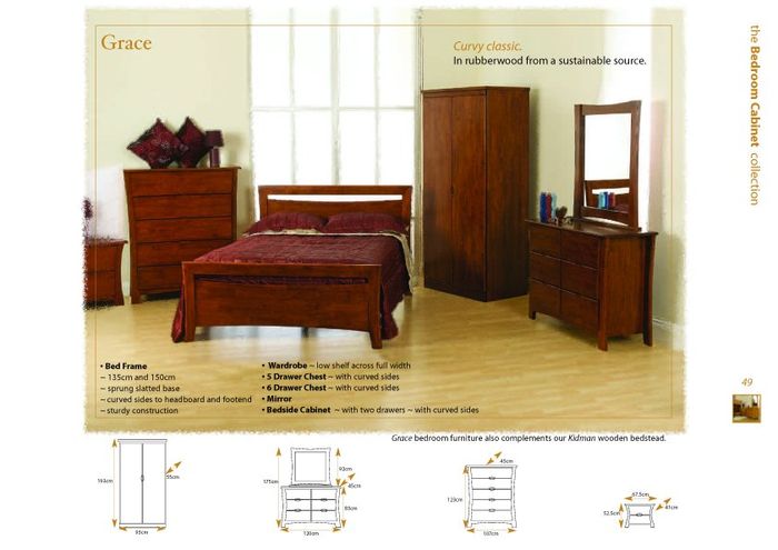 Grace 4ft 6 Double Wooden Bedstead