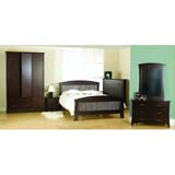 Morgan 2 Door Wardrobe in Walnut finished Rubberwood