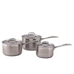 Supreme 3 piece saucepan set  stainless