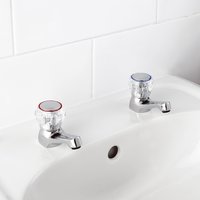 Contract Acrylic Head Range Basin Taps Pair