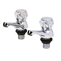 Contract Acrylic Head Range Bath Taps Pair