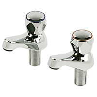 Contract Metal Head Bath Tap Pair