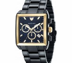 Swiss Eagle Mens Arnkell Black Chronograph Watch