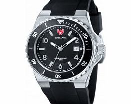 Swiss Eagle Mens Response Black Silicone Strap