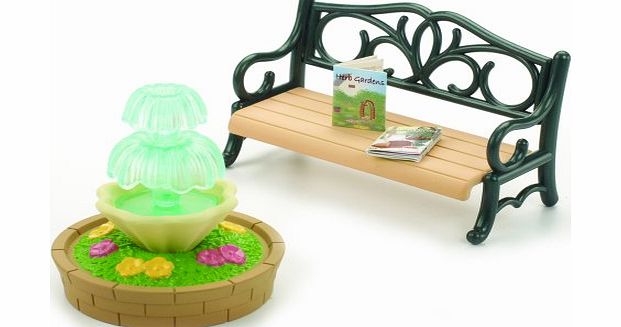 Sylvanian Families ornate garden bench & fountain