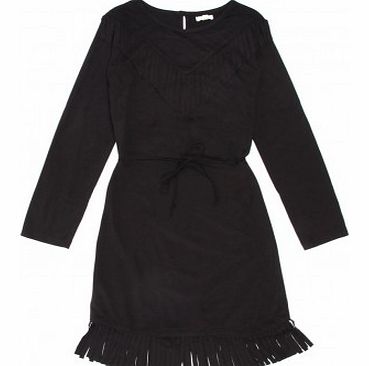 Dress Faux Deer Fringed S