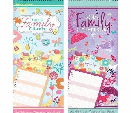 Tallon 2015 LARGE SLIM SPIRAL FAMILY ORGANISER PLANNER CALENDAR 5 Columns Month To View