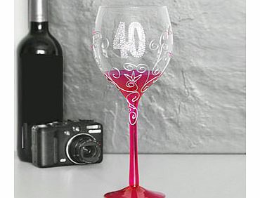 40th Birthday Wine Glass