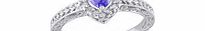 Hollow band tanzanite heart ring