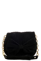 Velvet Bow Chain Strap Bag