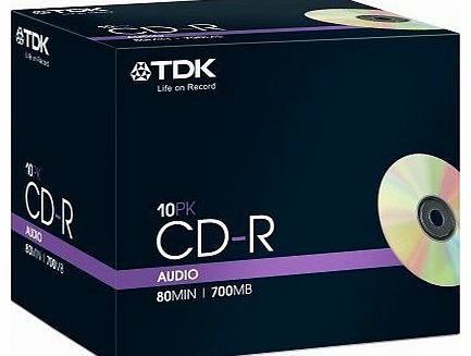 TDK 10 pk Recordable Cd (80 Mins)