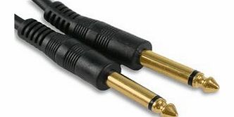 TechWareGames 2M METRE GOLD MONO GUITAR AMP CABLE LEAD JACK MALE PLUG 6.35mm / 6.33mm / 6.3