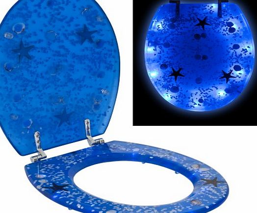 TecTake Toilet Seat Toilet Cover Lavatory 3D LED blue