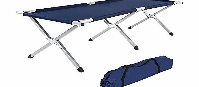 XL heavy duty super light folding camp camping guest bed aluminium frame 150kg +bag black