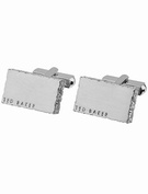 Ted Baker Brushed Grey Patterned Cufflinks