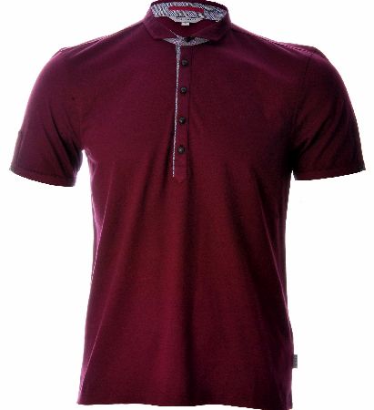 Ted Baker Grandad Neck Polo Purple