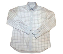 Long sleeved 2 check button-down collar