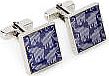 Ted Baker Mens Blue Striped Elephant Cufflinks