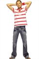 TEDDY SMITH mens striped pique polo top