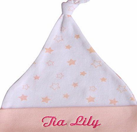 TeddyTs Baby Boys amp; Girls Personalised Name Cosy Sleep Hat (Pink)