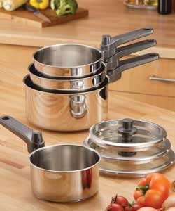 Combino 4 Piece Stainless Steel Pan Set