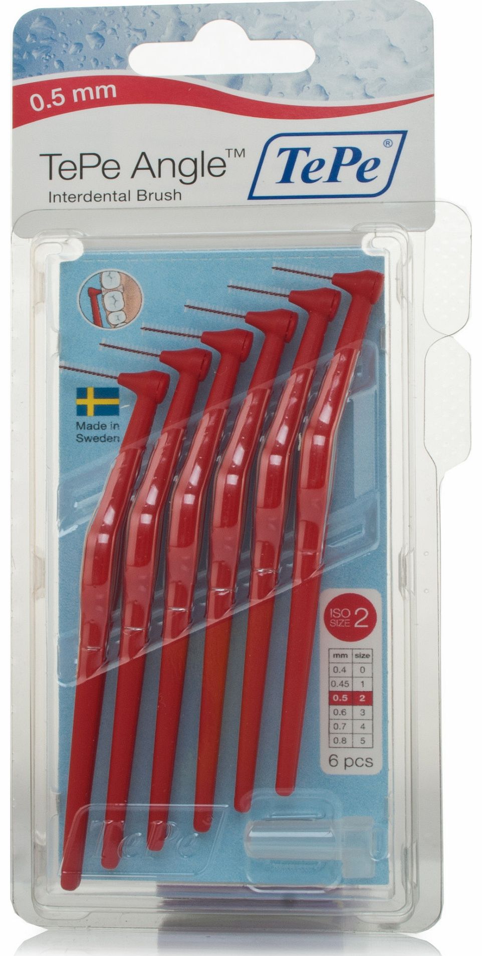 Angled Interdental Brush Red