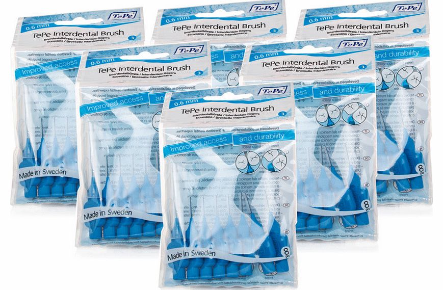 Interdental Brushes Blue 6 Pack