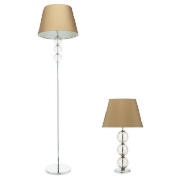 Tesco 3 Ball Floor and Table Lamp Smokey set