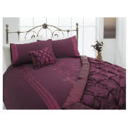 tesco Applique Double Duvet Set, Plum