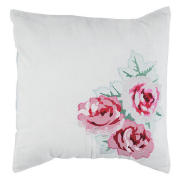 Tesco Applique Flower Cushion, Stone