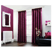 Damask Jacquard Lined Pencil Pleat, Plum