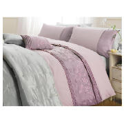 tesco Elise Embroidered Duvet Set Double, Heather