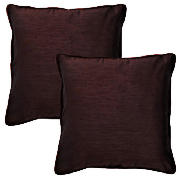 Faux Silk Cushion, Fig, Twinpack