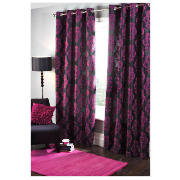 Flock Damask Lined Eyelet Curtains 64x90