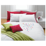 Tesco Fortuna Embroidered Duvet Set Double, White