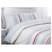 Tesco Kieran Stripe Print Duvet Set Double, Pastel