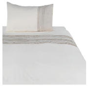 Tesco Linen Pintuck Duvet Set Single, Stone